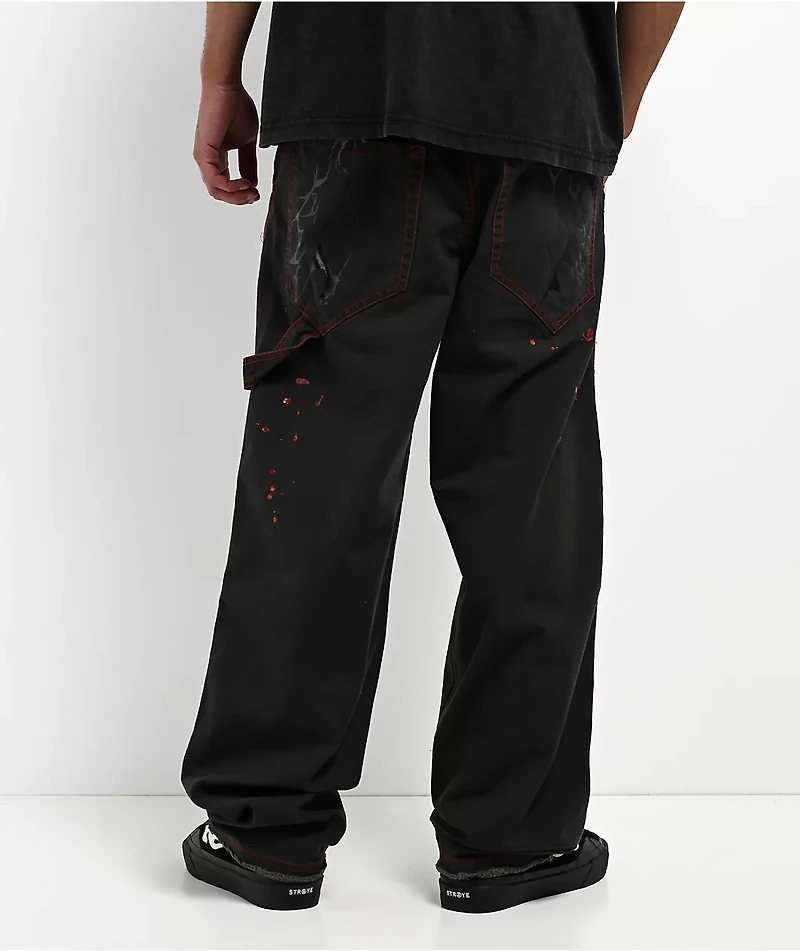 Vitriol Butcher Black & Red Canvas Pants