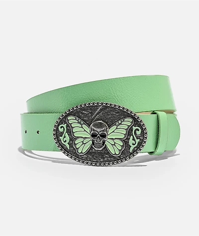 Vitriol Butterfly Skull Green Belt