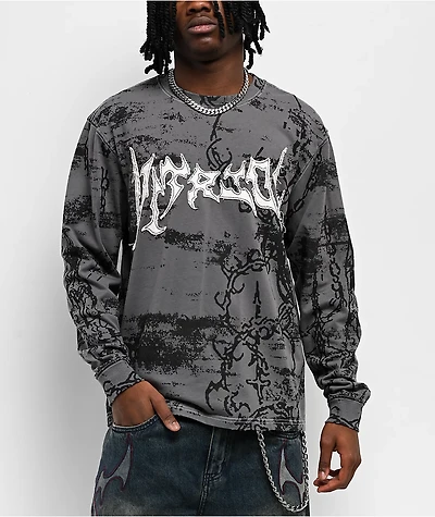 Vitriol Chains Grey Long Sleeve T-Shirt