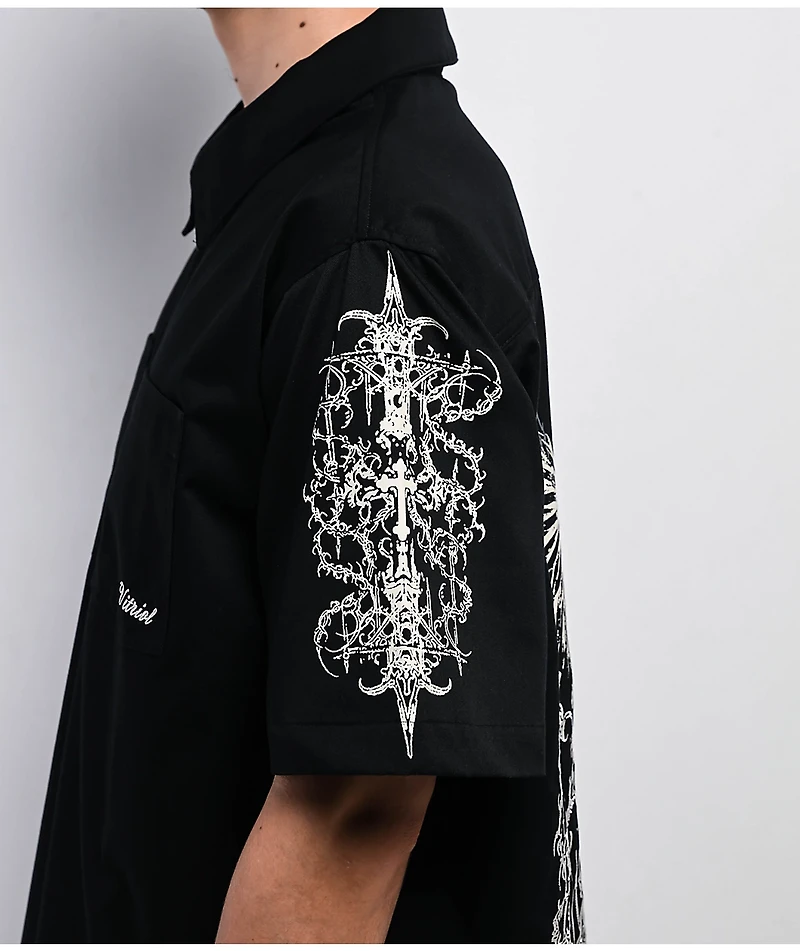 Vitriol Channel Black Quarter Zip Work Shirt