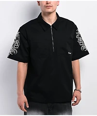 Vitriol Channel Black Quarter Zip Work Shirt