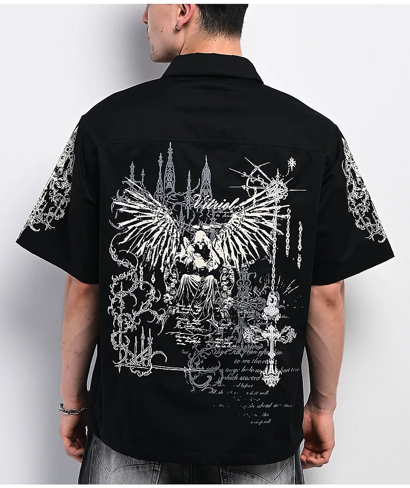 Vitriol Channel Black Quarter Zip Work Shirt