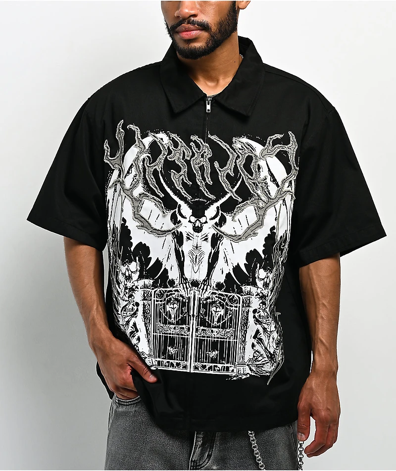 Vitriol Channel Black Zip Work Shirt