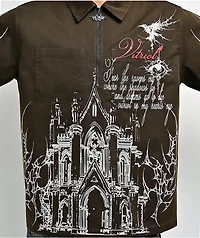 Vitriol Channel Brown Quarter Zip Work Shirt