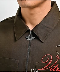 Vitriol Channel Brown Quarter Zip Work Shirt