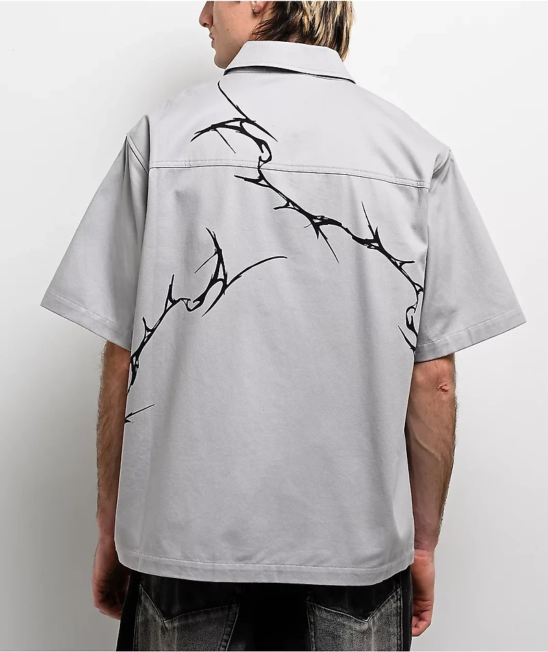 Vitriol Channel Grey Zip Work Shirt