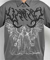 Vitriol Channel Wings Grey Zip Shirt
