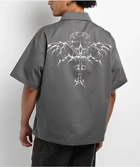 Vitriol Channel Wings Grey Zip Shirt