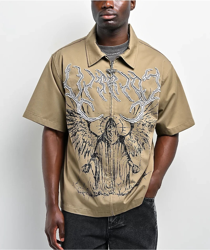 Vitriol Channel Wings Tan Work Shirt