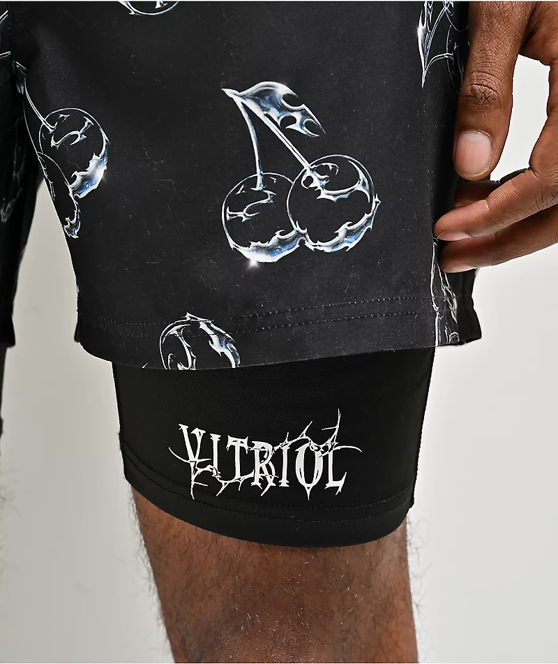 Vitriol Chrome Cherry Black Board Shorts