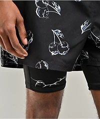 Vitriol Chrome Cherry Black Board Shorts