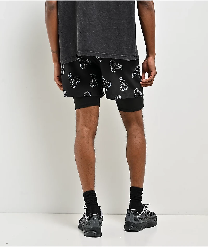 Vitriol Chrome Cherry Black Board Shorts