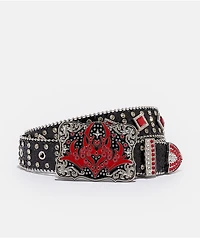 Vitriol Chrome Veil Rhinestone Black Belt