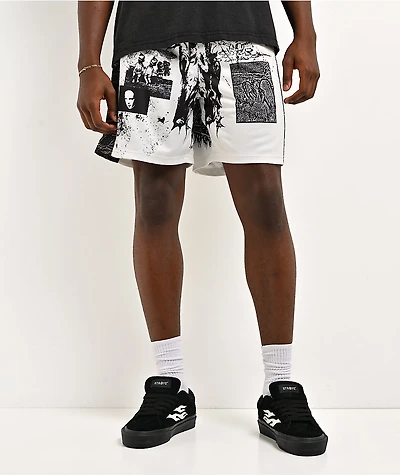 Vitriol Collage Black & White Mesh Shorts