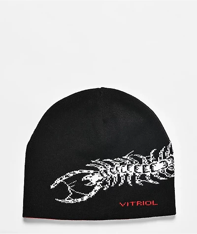 Vitriol Crawl Black & Red Reversible Skully Beanie