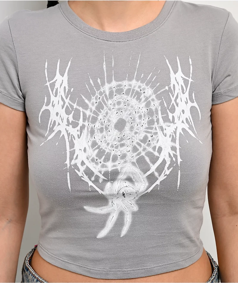 Vitriol Creepin Grey Crop T-Shirt