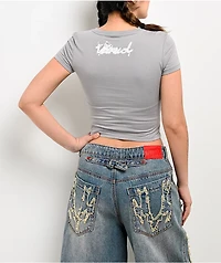 Vitriol Creepin Grey Crop T-Shirt