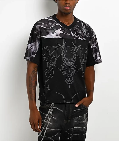 Vitriol Crisis Black Crop Football Jersey