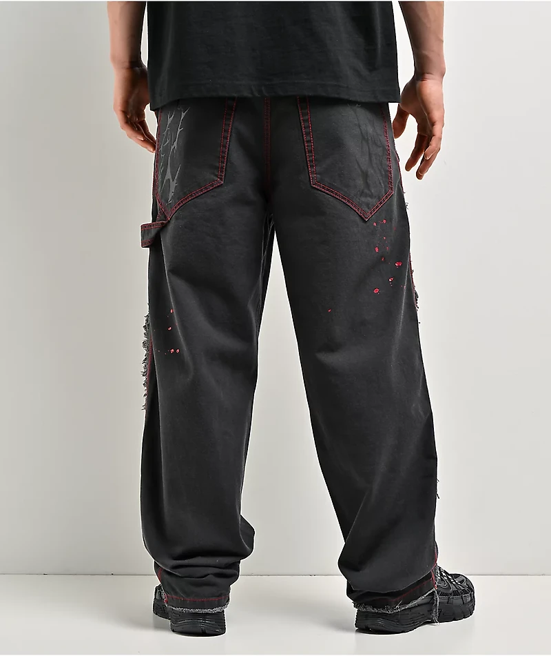 Vitriol Cursed Butcher Black Wash Carpenter Pants
