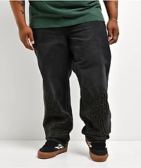 Vitriol Cursed Carnyx Black Wash Loose Fit Jeans