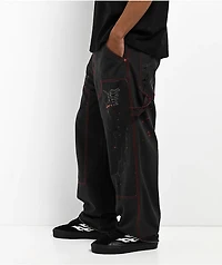 Vitriol Cursed Double Knee Black & Red Canvas Pants