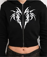Vitriol Cyber Charm Black Crop Zip Hoodie
