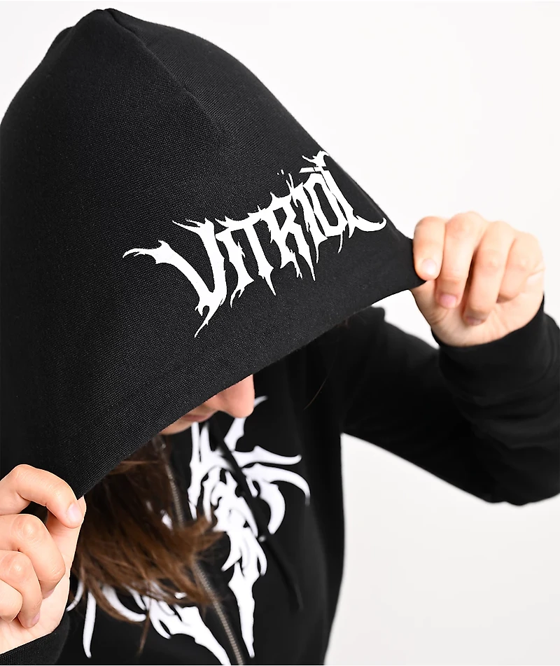 Vitriol Cyber Charm Black Crop Zip Hoodie