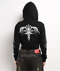 Vitriol Cyber Charm Black Crop Zip Hoodie