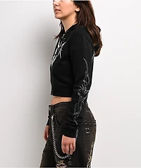 Vitriol Cyber Charm Black Crop Zip Hoodie