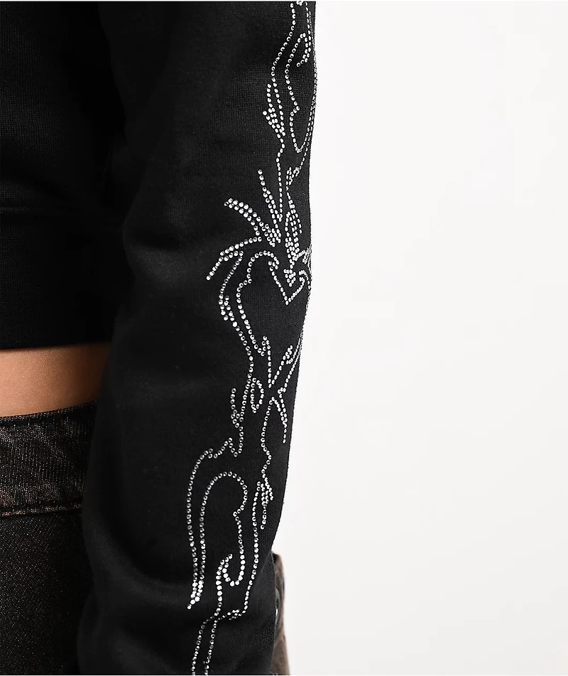 Vitriol Cyber Charm Black Crop Zip Hoodie