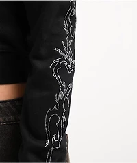 Vitriol Cyber Charm Black Crop Zip Hoodie