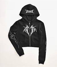 Vitriol Cyber Charm Black Crop Zip Hoodie