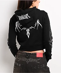 Vitriol Cyber Charm Black Crop Zip Hoodie