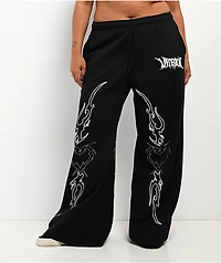 Vitriol Cyber Chrome Black Wide Leg Sweatpants