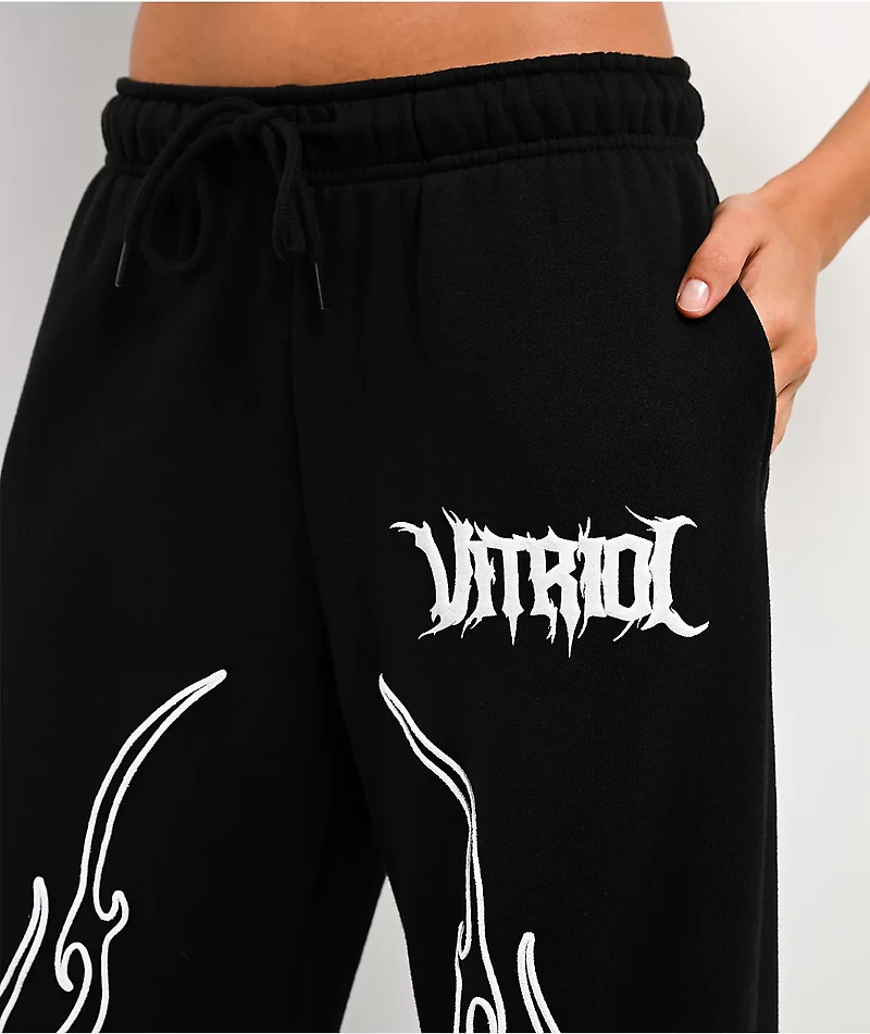 Vitriol Cyber Chrome Black Wide Leg Sweatpants