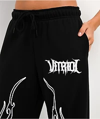 Vitriol Cyber Chrome Black Wide Leg Sweatpants