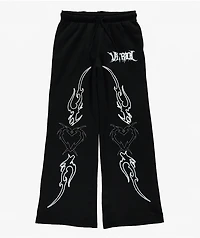 Vitriol Cyber Chrome Black Wide Leg Sweatpants