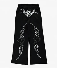 Vitriol Cyber Chrome Black Wide Leg Sweatpants
