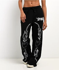 Vitriol Cyber Chrome Black Wide Leg Sweatpants