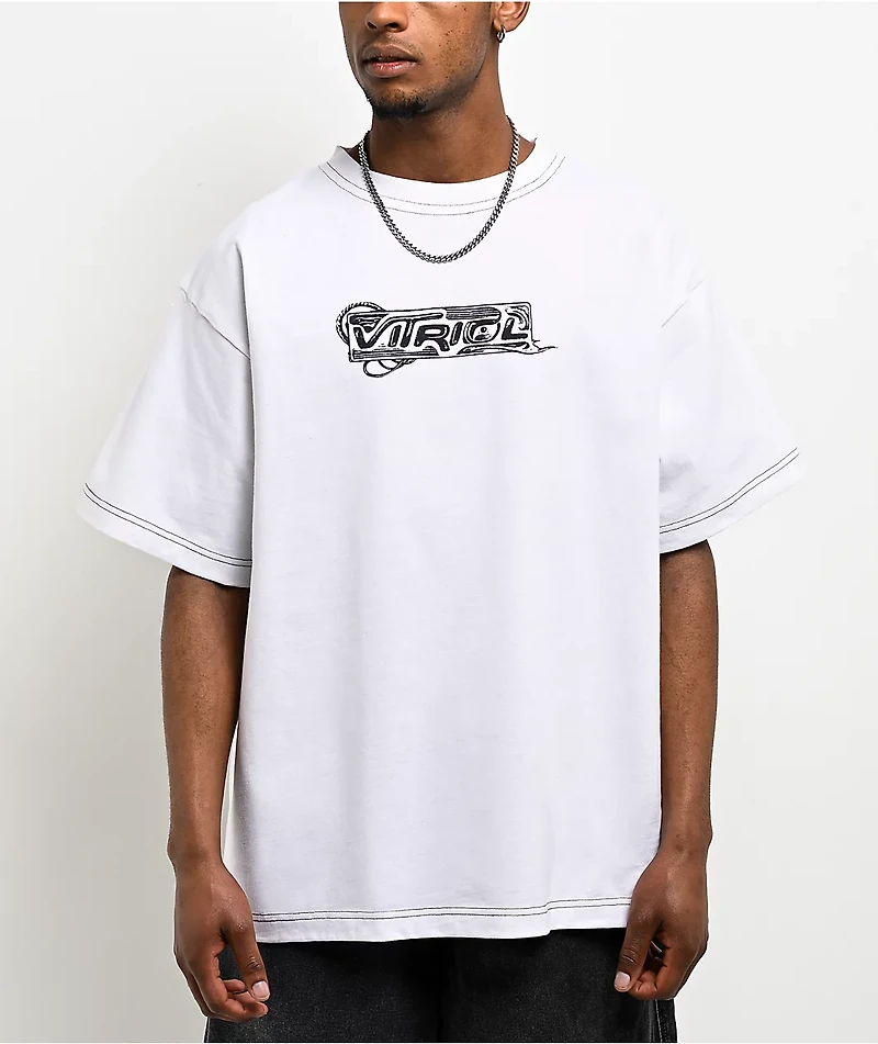 Vitriol Cyber Punk Creatures White Boxy T-Shirt