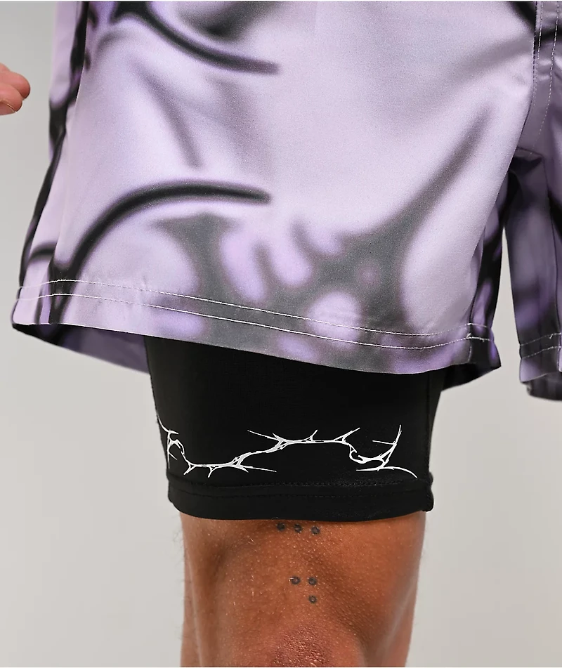 Vitriol Cyber White & Black Board Shorts