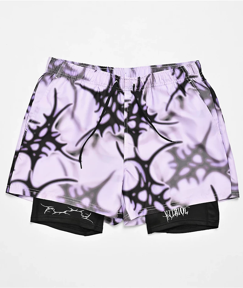 Vitriol Cyber White & Black Board Shorts