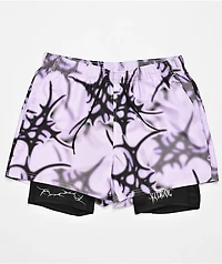 Vitriol Cyber White & Black Board Shorts