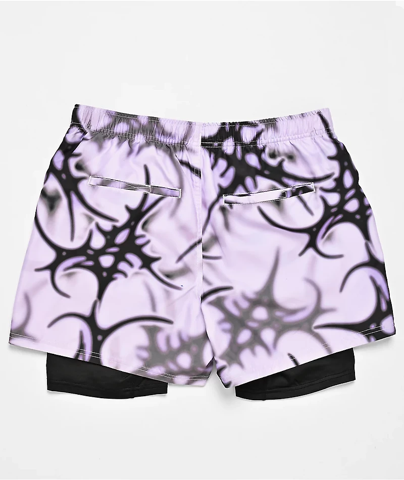 Vitriol Cyber White & Black Board Shorts