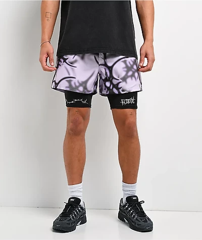 Vitriol Cyber White & Black Board Shorts