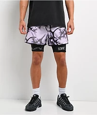 Vitriol Cyber White & Black Board Shorts