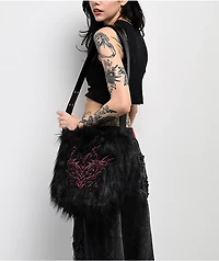 Vitriol Cyberfly Black Faux Fur Tote Bag