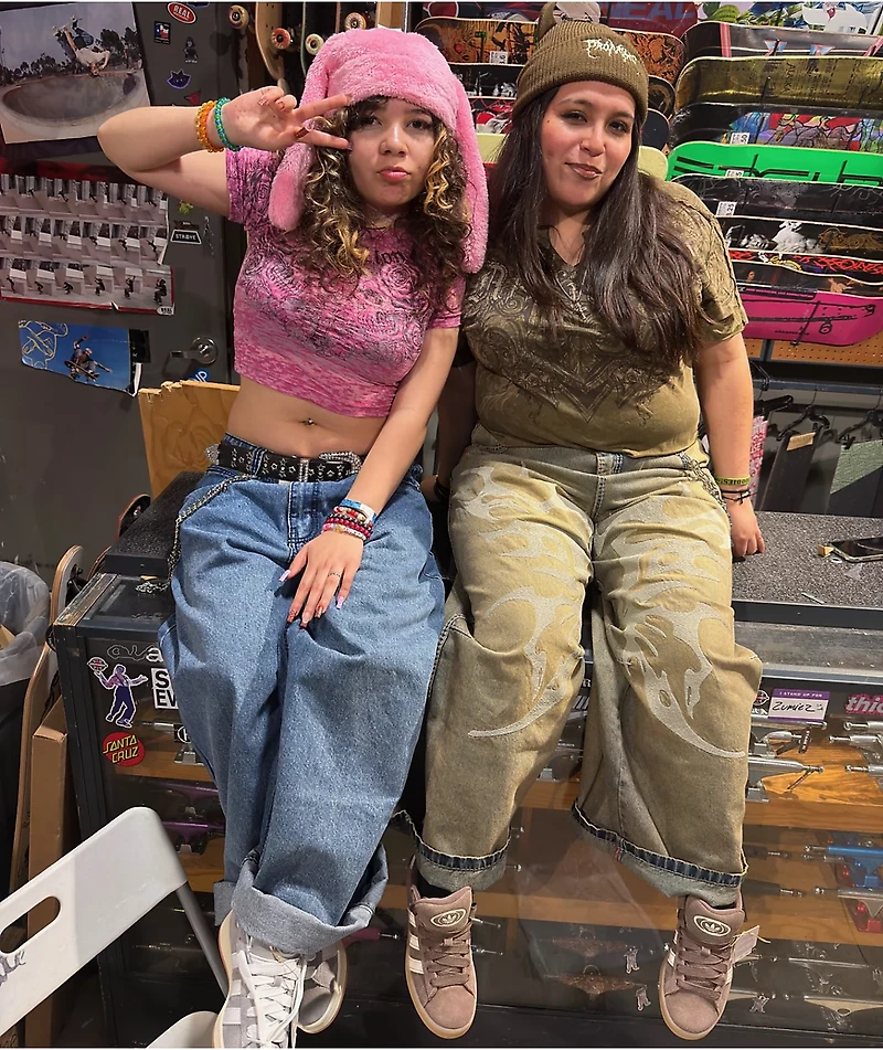 Vitriol Cyberfly Verona Petrol Wash Wide Leg Jeans