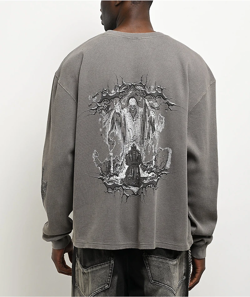 Vitriol DVF Sword Charcoal Grey Thermal Long Sleeve T-Shirt