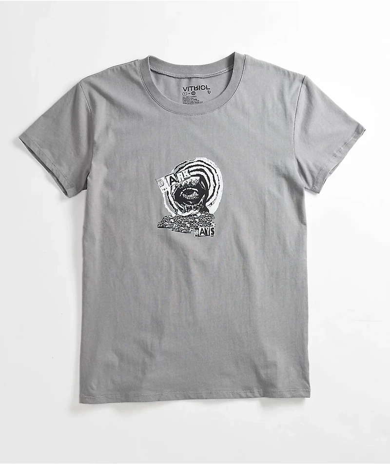 Vitriol Dark Days Grey Crop T-Shirt